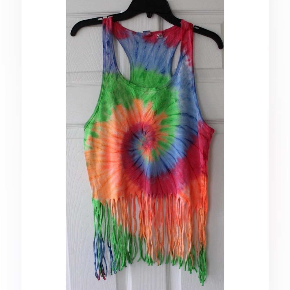 Beach by Exist | Colorful Tie-Dye Fringe Tank Top